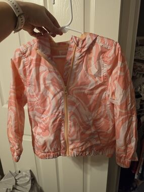 Girls Pink & Peach Swirl Windbreaker Jacket
